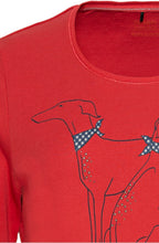 Red Maple Dog Print Top