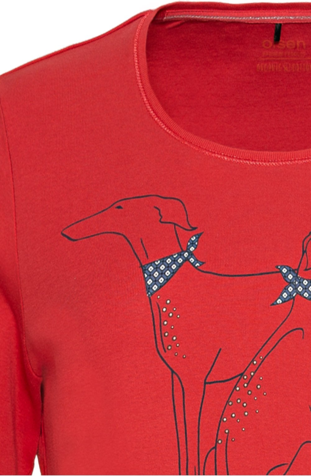 Red Maple Dog Print Top