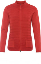 Red Maple Ribbed Front Cardigan