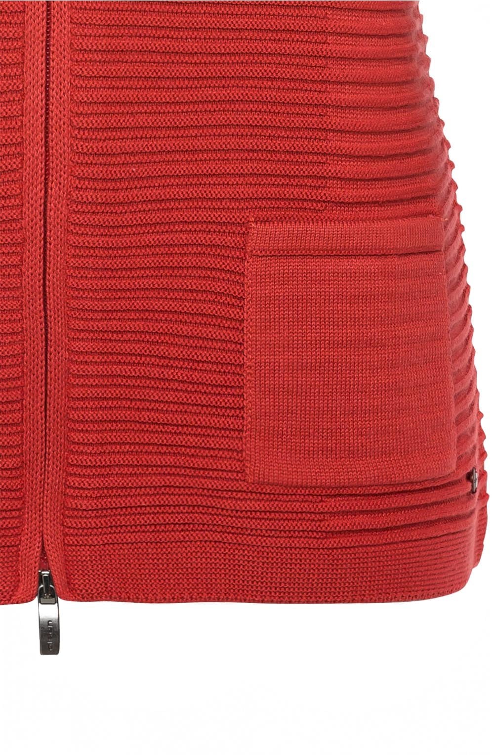 Red Maple Ribbed Front Cardigan