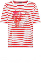 Red Poppy Floral and Stripe Hannah Top