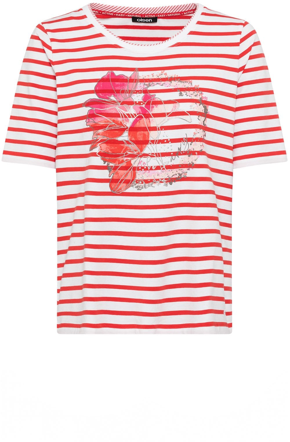 Red Poppy Floral and Stripe Hannah Top