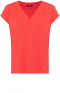 Red Poppy Hannah V Neck Top