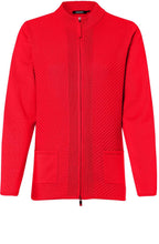 Red Ribbed Knit Catdigan