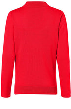 Red Ribbed Knit Catdigan