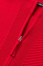 Red Ribbed Knit Catdigan