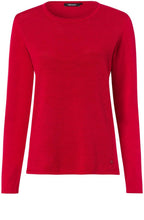 Red Textured Knit Sweater