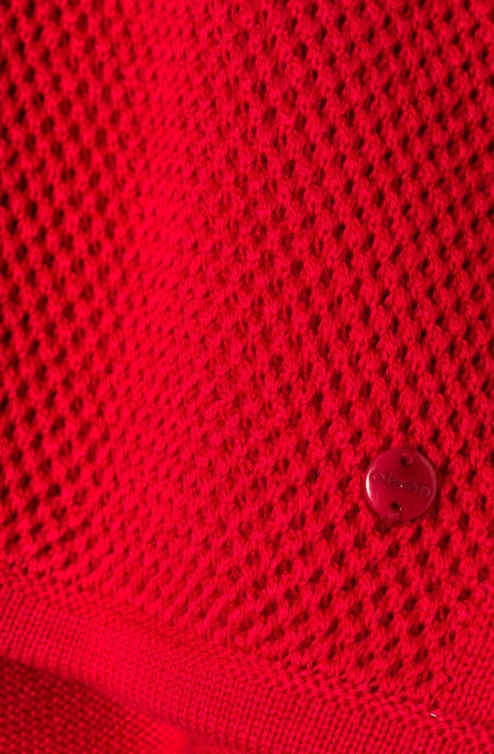 Red Textured Knit Sweater