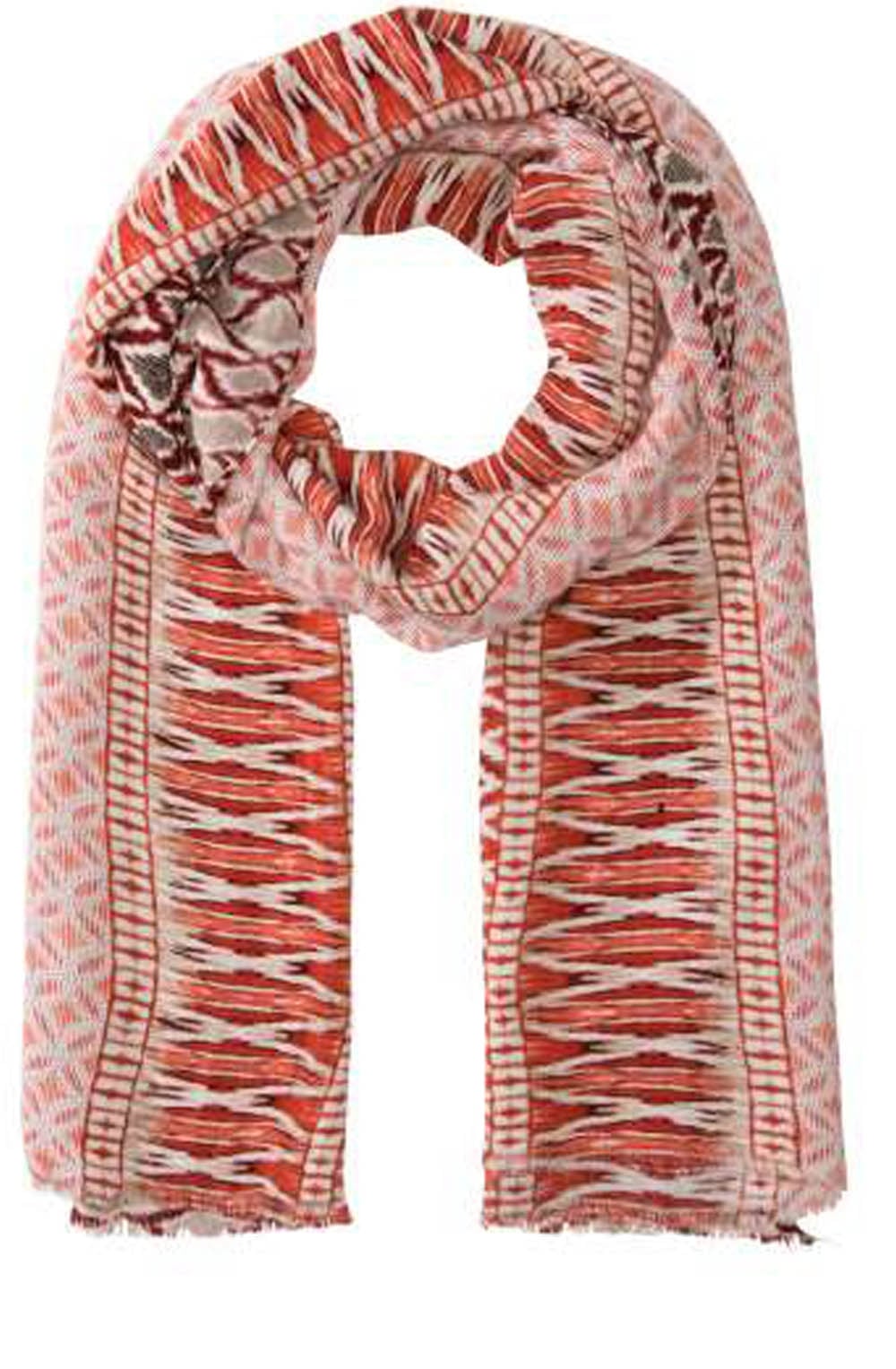 Red & White Patterned Scarf