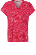 Red & White Striped Design Top