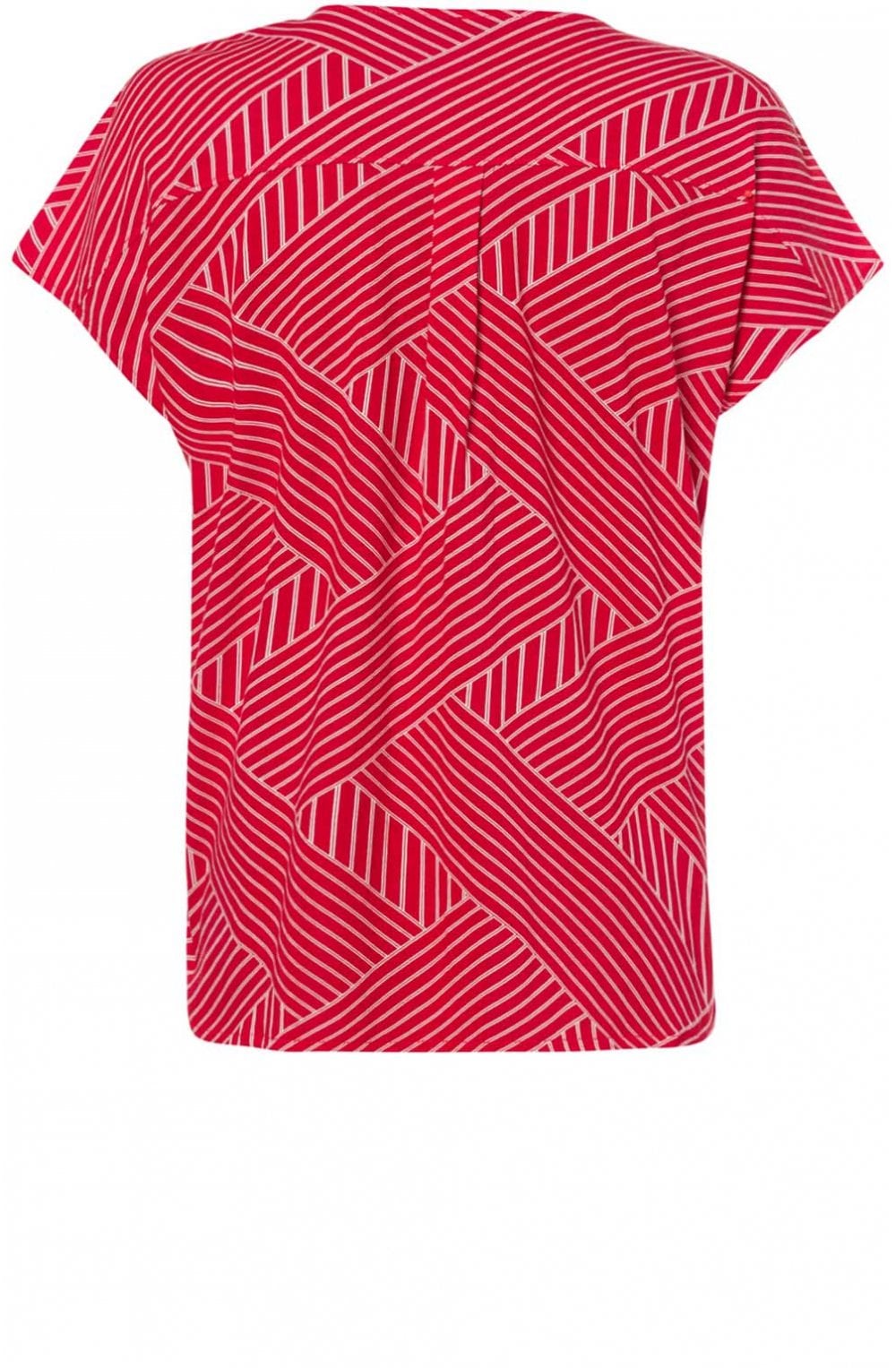 Red & White Striped Design Top