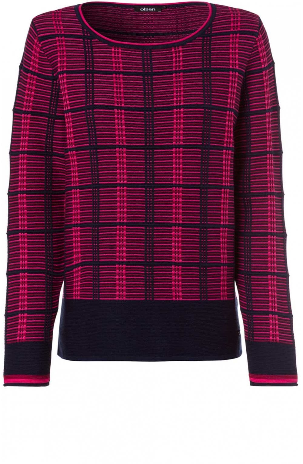 Ribbed Check Design Jumper