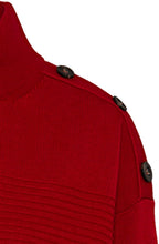 Rouge Chord Knit Three Button Jumper