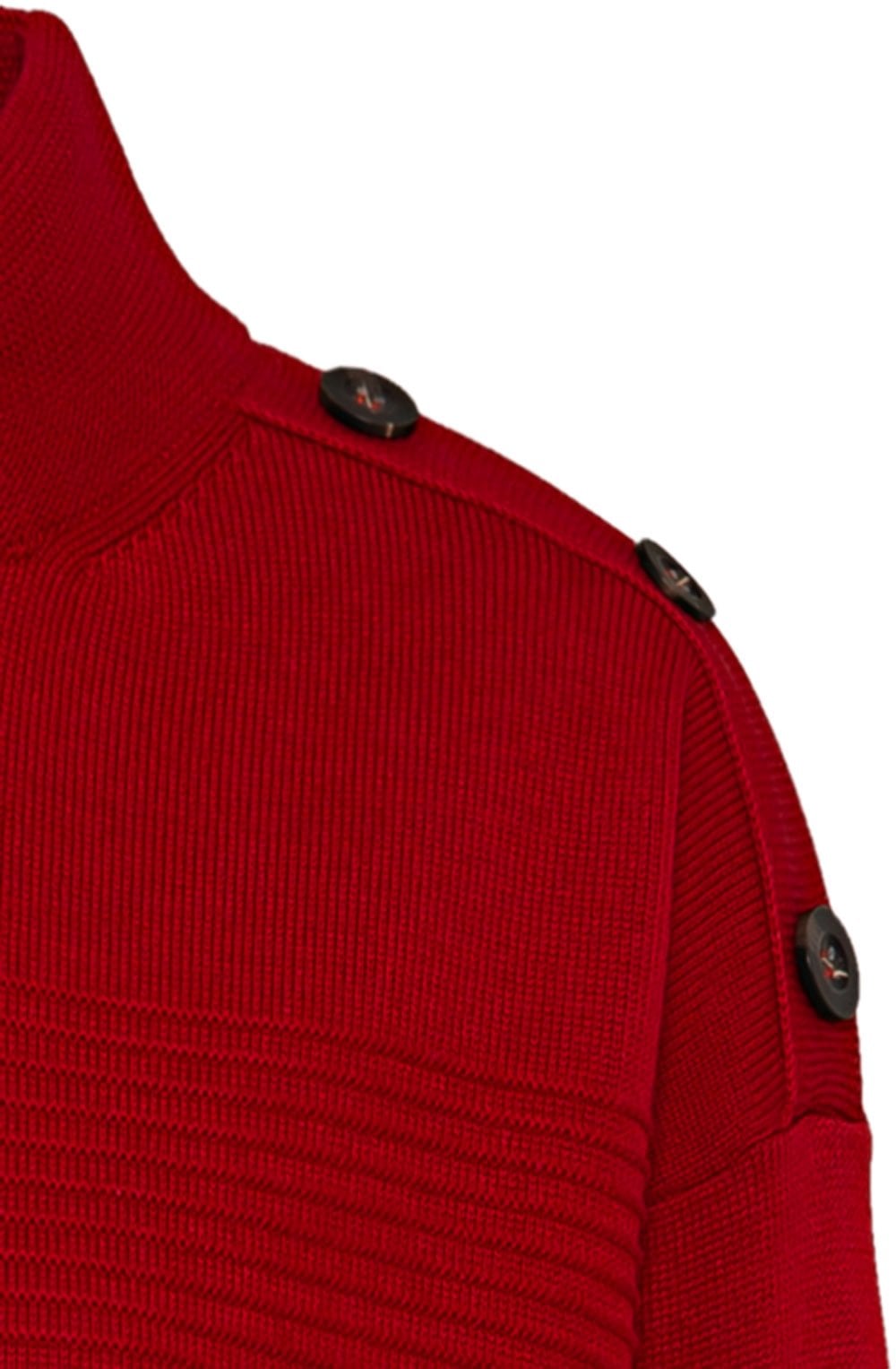 Rouge Chord Knit Three Button Jumper