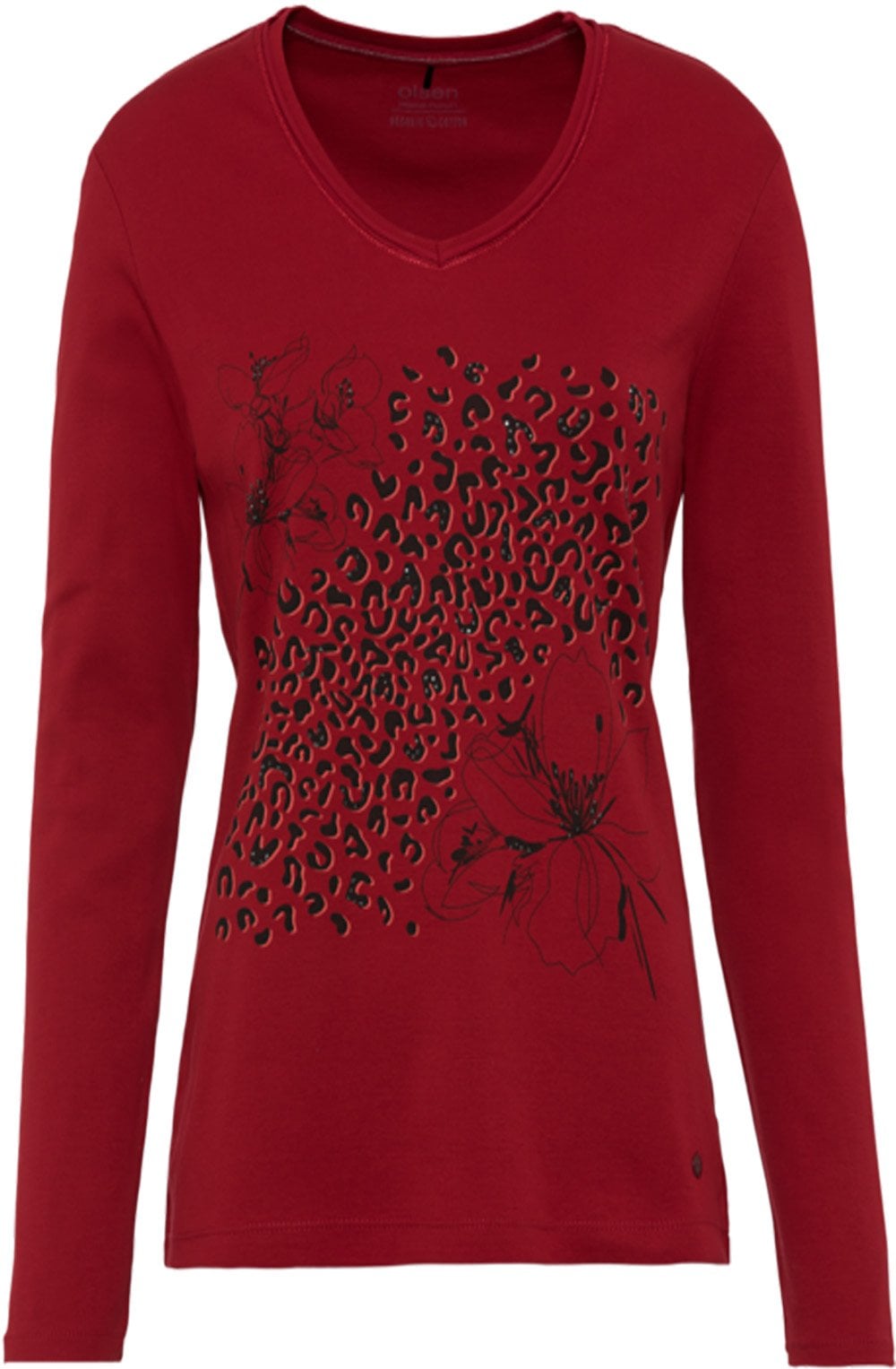 Rouge Leopard and Flower Print Top
