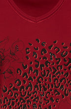 Rouge Leopard and Flower Print Top