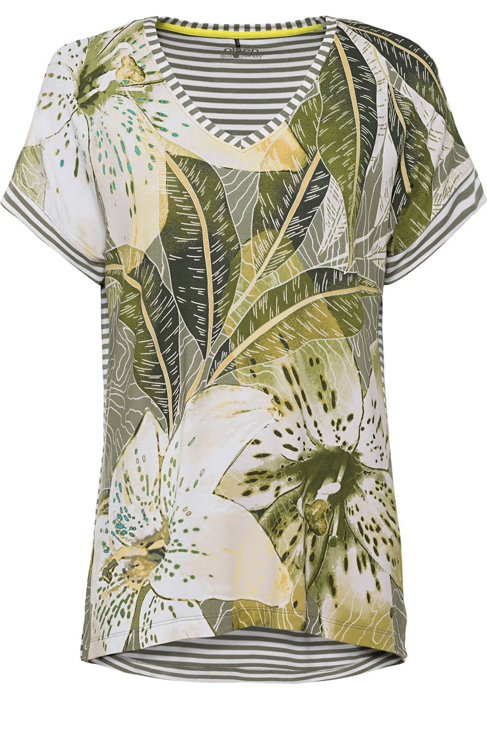 Sage Bold Floral Print T Shirt