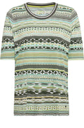 Sage Green Abstract Striped T Shirt