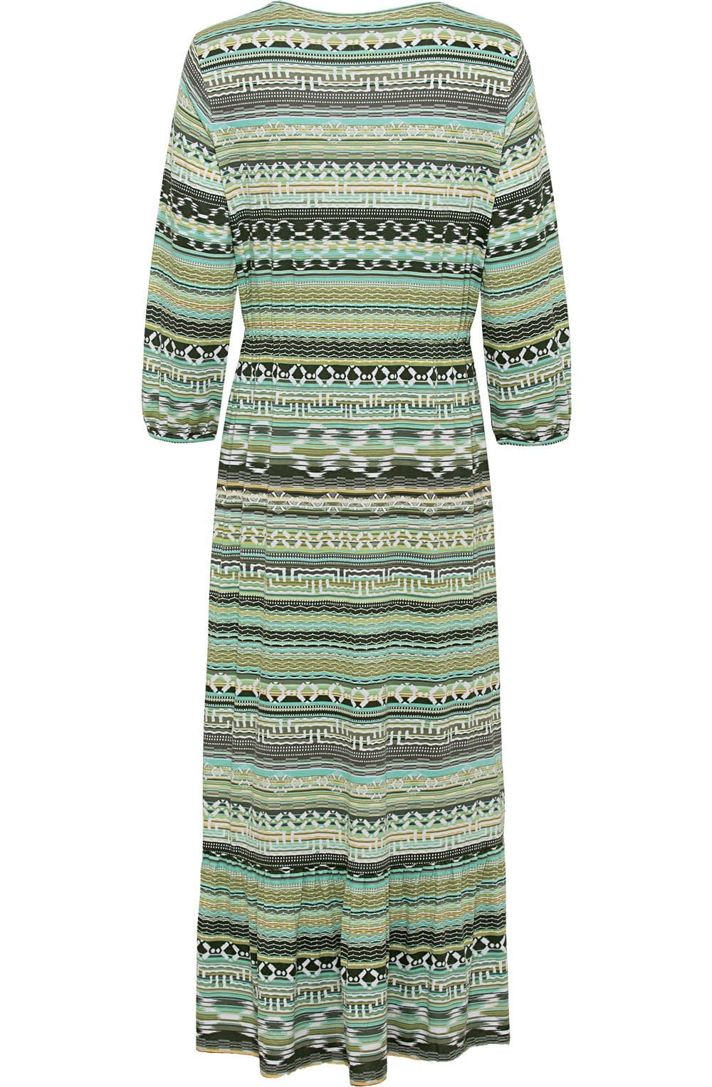 Sage Green Abstract Stripes Jersey Maxi Dress