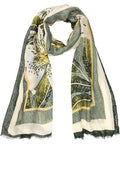 Sage Green Bold Floral Print Scarf