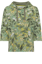 Sage Green Floral Box Style Hooded Top
