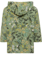 Sage Green Floral Box Style Hooded Top