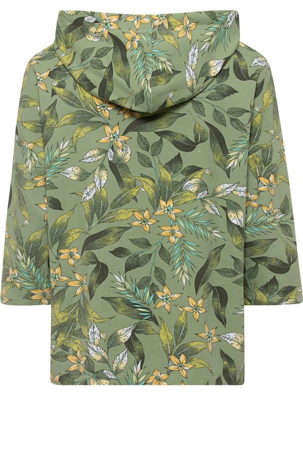 Sage Green Floral Box Style Hooded Top