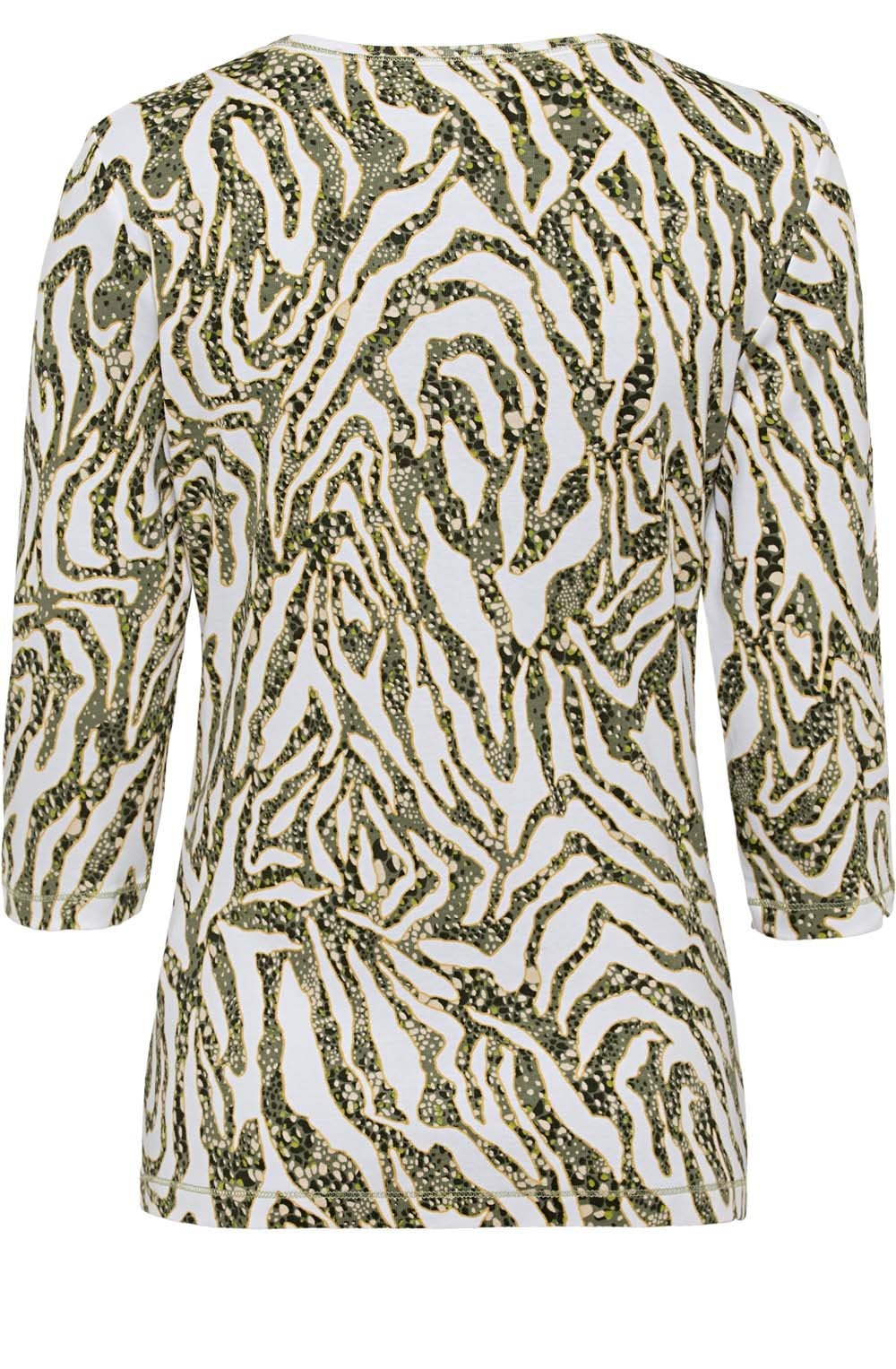 Sage Green Zebra and Floral Sleeve Top