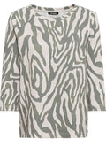 Sage Green Zebra Print Top