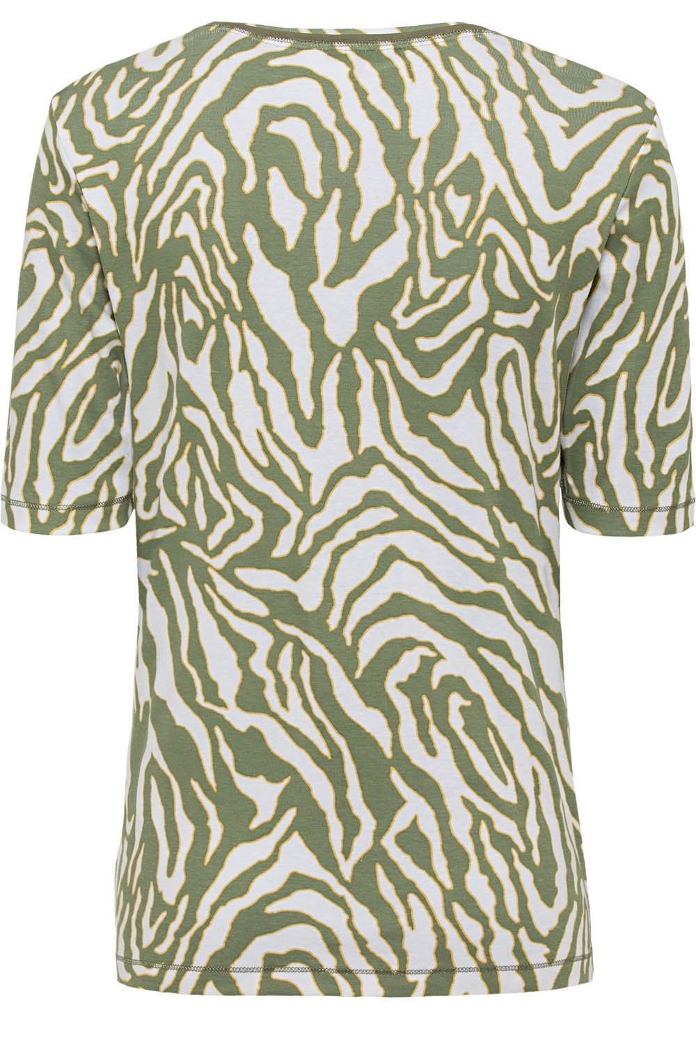 Sage Green Zebra Print V Neck T Shirt