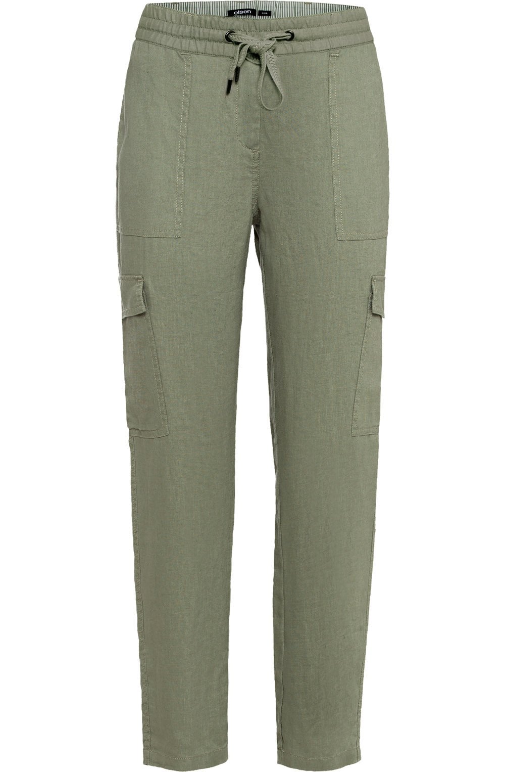 Sage Linen Cargo Trousers