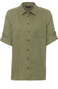 Sage Linen Short Sleeved Shirt