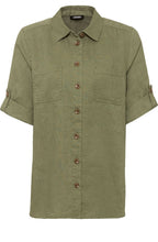 Sage Linen Short Sleeved Shirt
