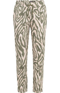 Sage Zebra Print Casual Trousers