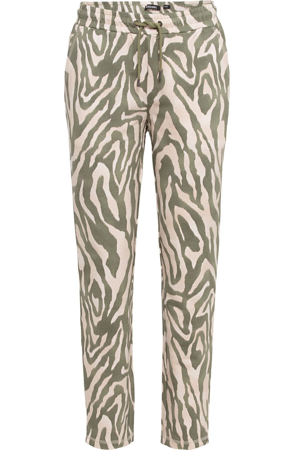 Sage Zebra Print Casual Trousers