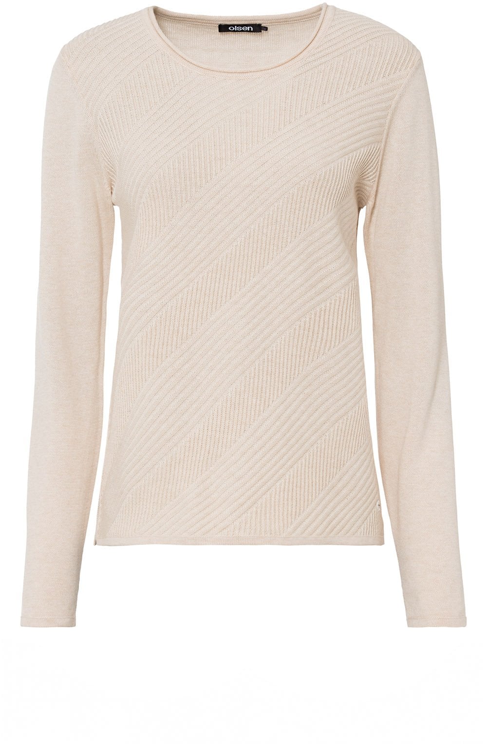 Sand Ribbed Front Jumper