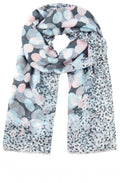 Satin Blue and Parfait Pink Mixed Print Scarf