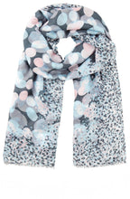 Satin Blue and Parfait Pink Mixed Print Scarf
