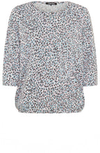 Satin Blue and Pink Abstract Print Clara Top
