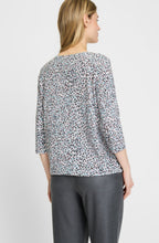 Satin Blue and Pink Abstract Print Clara Top