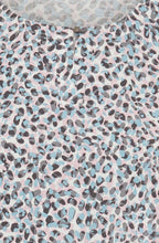 Satin Blue and Pink Abstract Print Clara Top