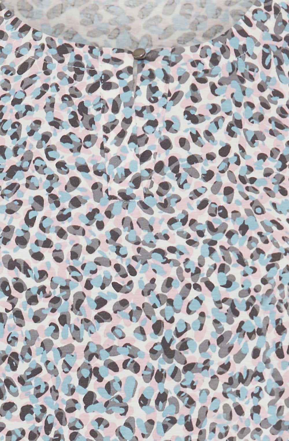Satin Blue and Pink Abstract Print Clara Top
