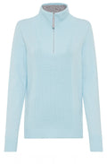 Satin Blue Half Zip Henny Jumper