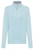 Satin Blue Half Zip Henny Jumper