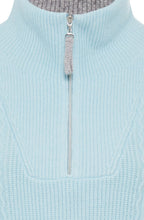 Satin Blue Half Zip Henny Jumper