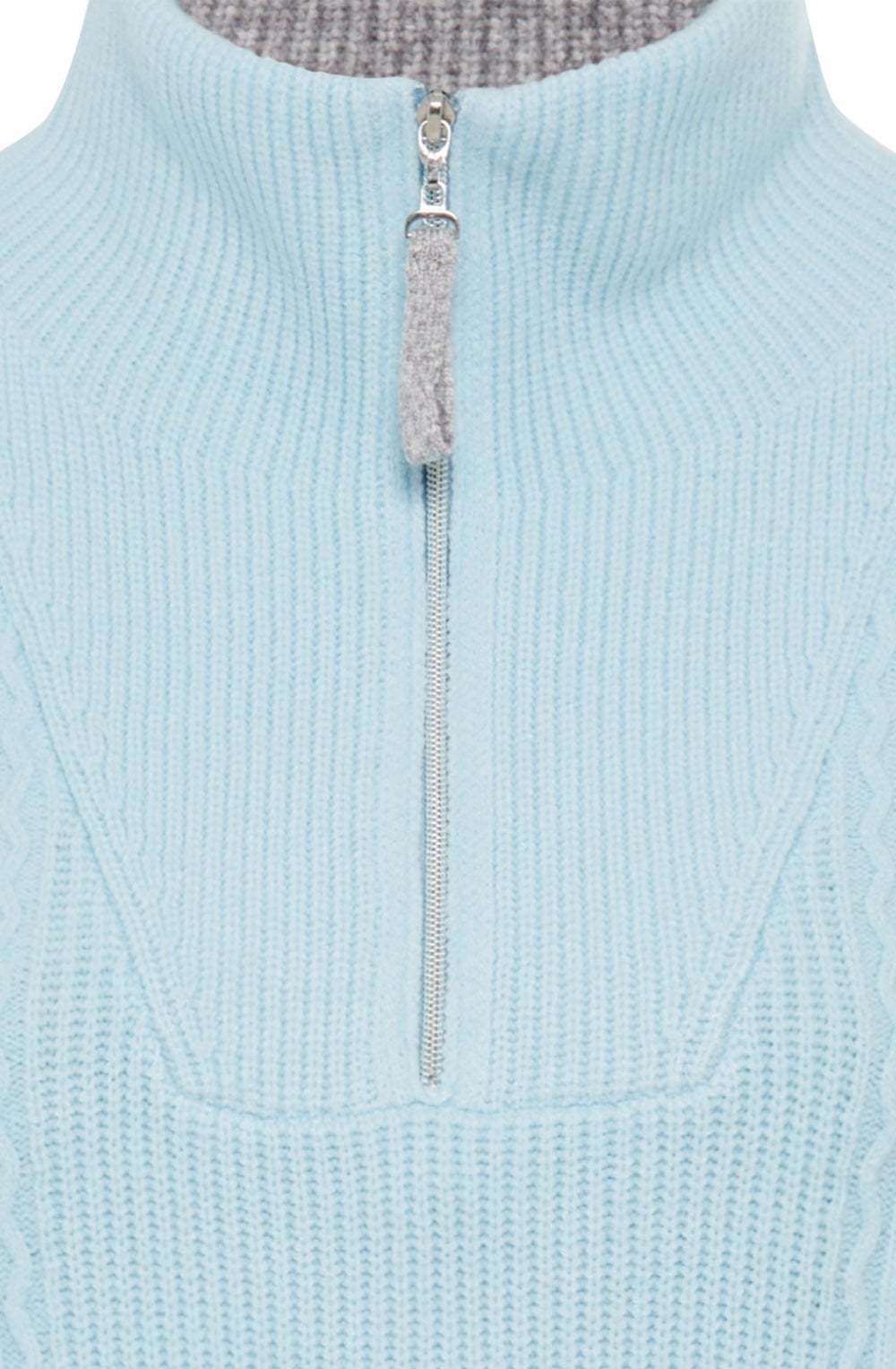 Satin Blue Half Zip Henny Jumper