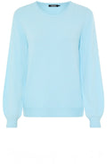 Satin Blue Round Neck Henny Jumper