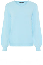 Satin Blue Round Neck Henny Jumper