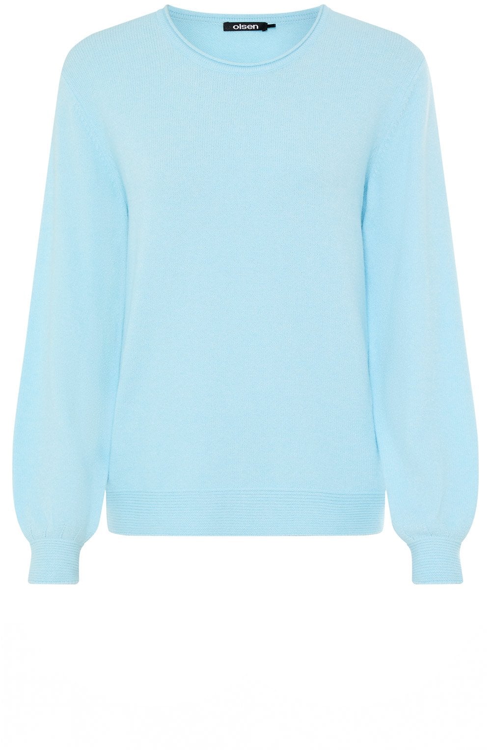 Satin Blue Round Neck Henny Jumper