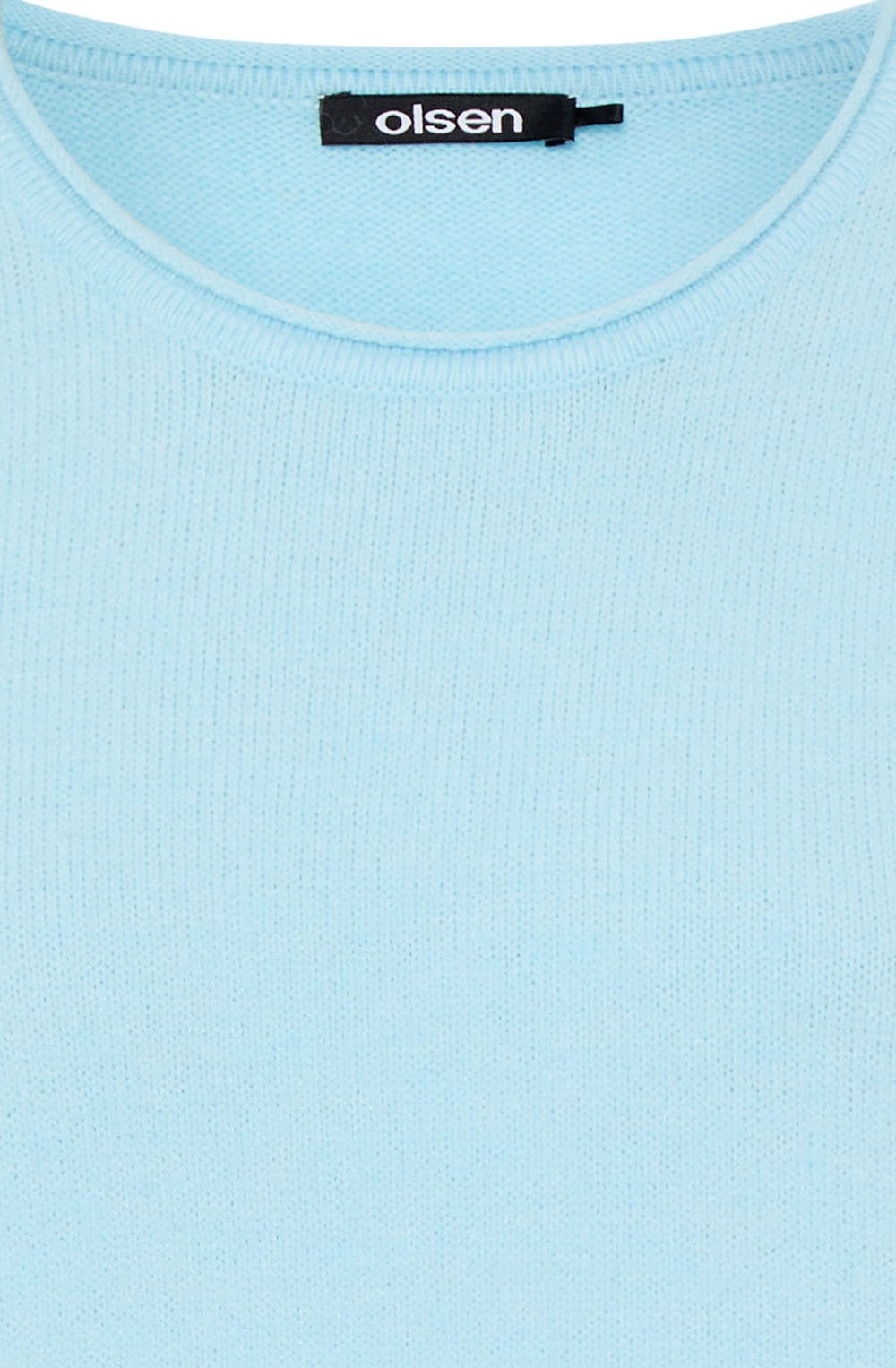 Satin Blue Round Neck Henny Jumper